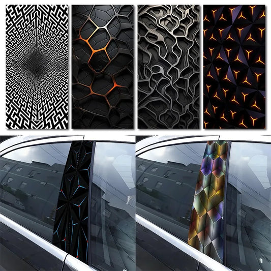 For Honeycomb Pattern B Pillar Sticker Waterproof Sunproof
