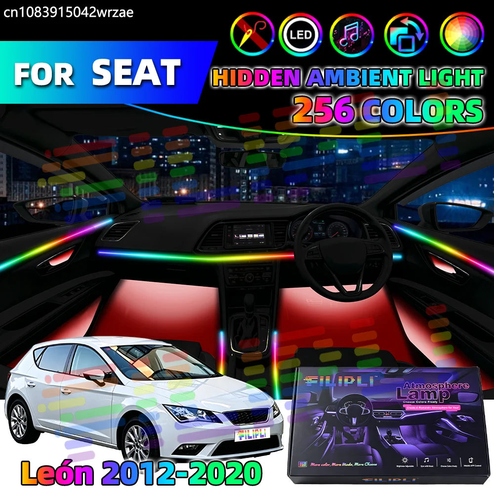 For SEAT Leon 2012-2020 Years In Interior Ambient Strips