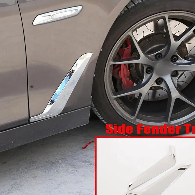 Super 1pair Chrome Stainless Steel Side Fender Trim for-bmw