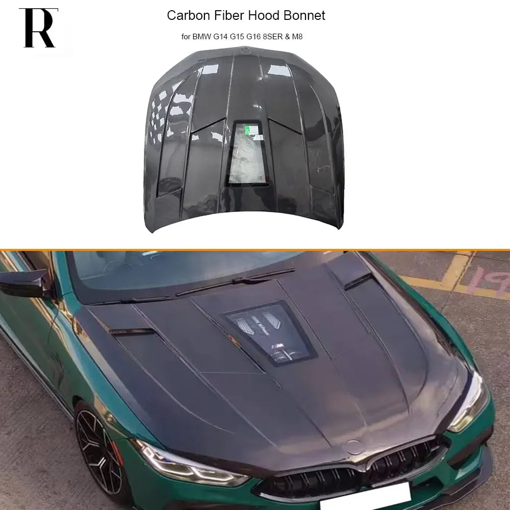 For BMW G14 G15 G16 F91 Real Carbon Fiber Front Bumper Glass