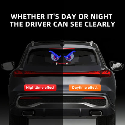 Devil's Eye Vampire USB Dynamic Expression LED Sticker Light for Front & Rear Car Windows Automotive Accessories