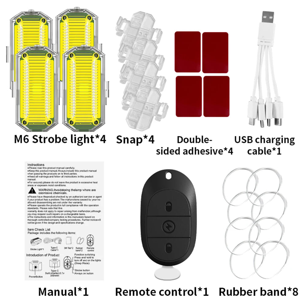 For Motorcycle Wireless 2.4g Remote Control Flash Warning Signal