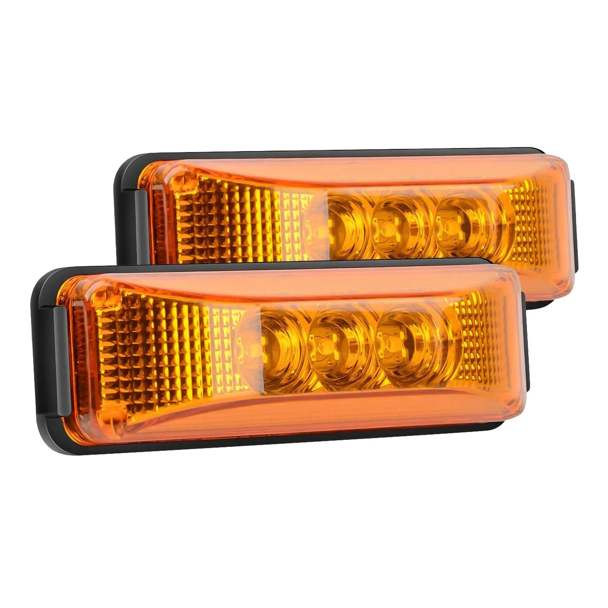 2PCS Truck Outline Side Marker Trailer 3LED Front Rear