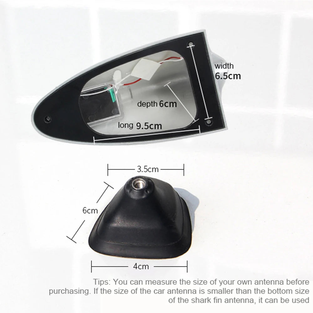 Solar Anti Collision Warning Shark Fin Antenna Automobile