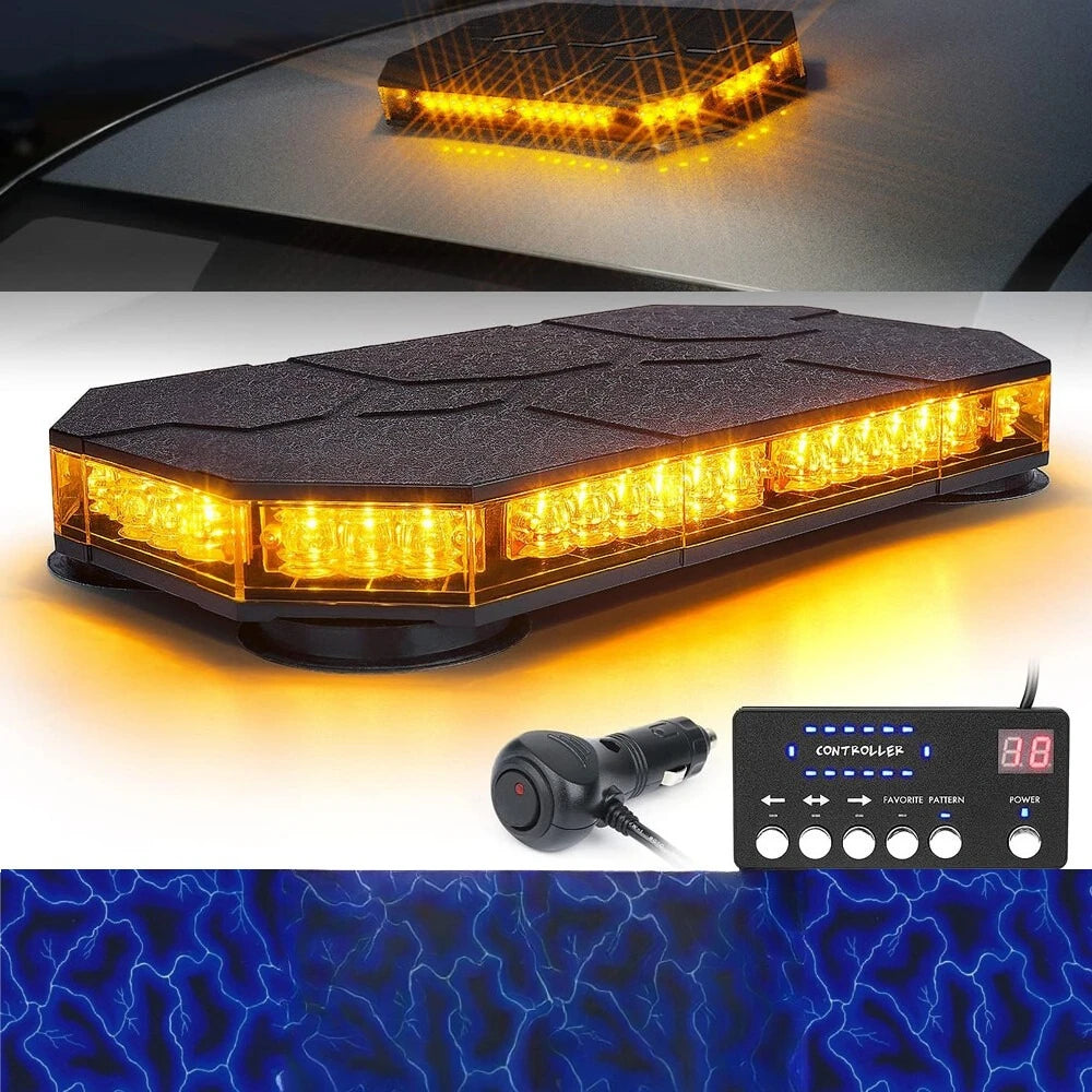 Amber Magnetic Rooftop Strobe Beacon Controller Warning Flashing