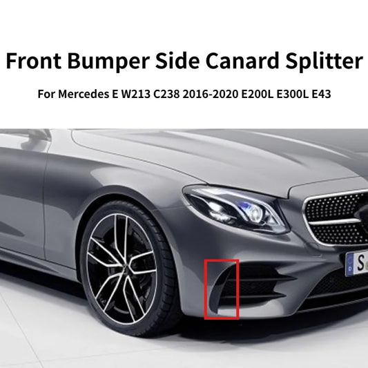 For Mercedes E W213 C238 E200L Front Bumper Side Canard Splitter