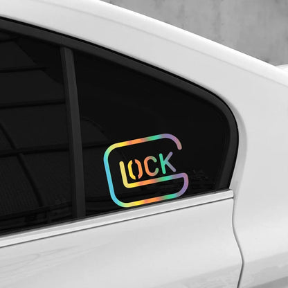 19.8x16.2cm Funny Lock Unlock Pattern Vinyl Sticker Waterproof
