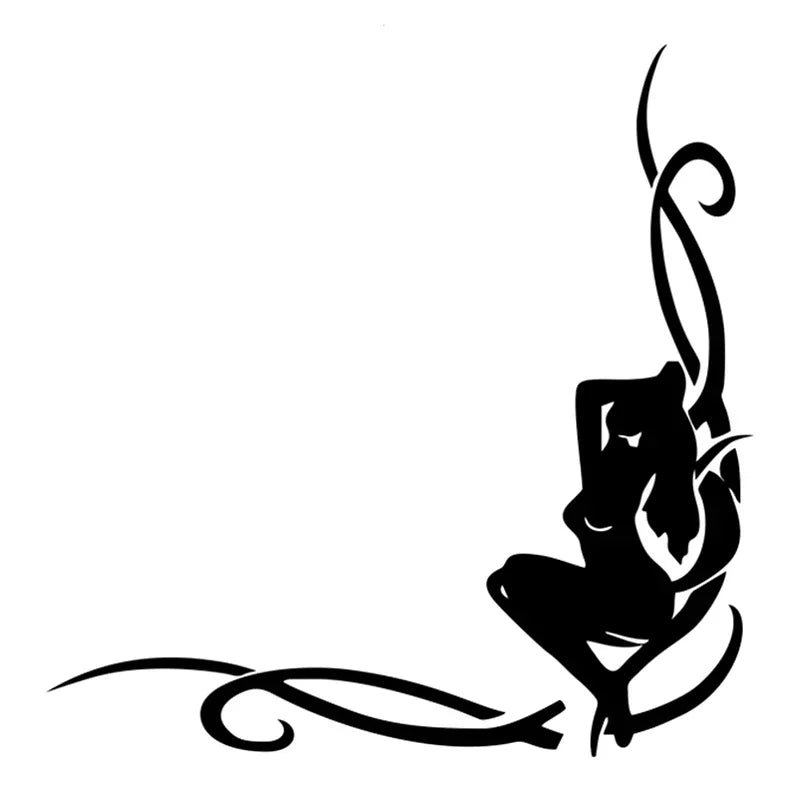 Jpct Sticker Creative Girl Reflective Funny Vinyl Decal