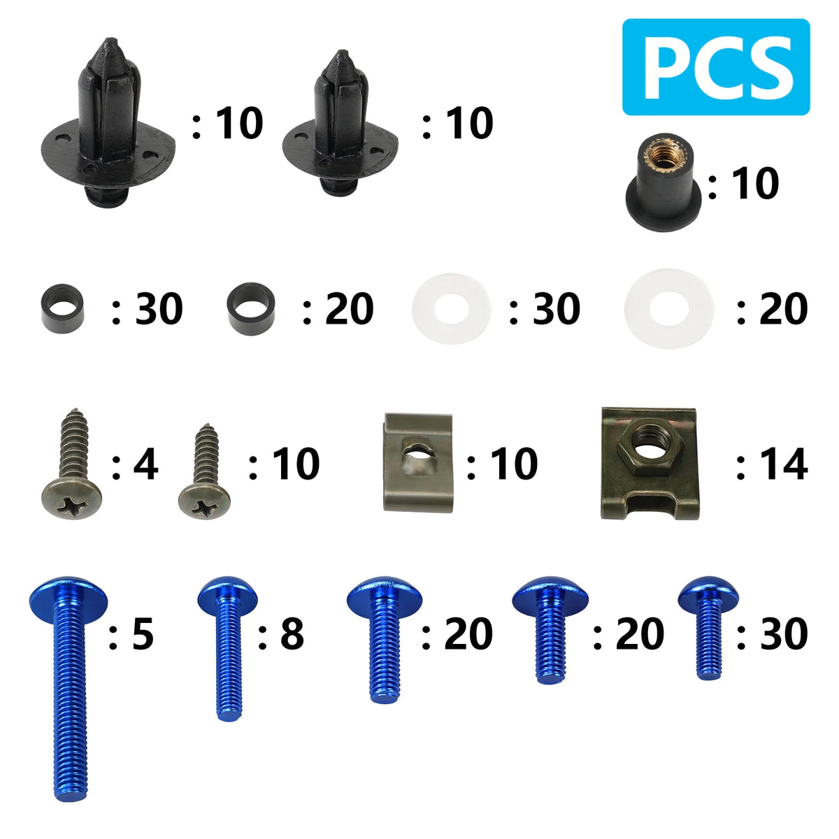 For Yamaha MT03 MT07 MT09 Yzf 253PCS Fairing Bolt Kit Fastener