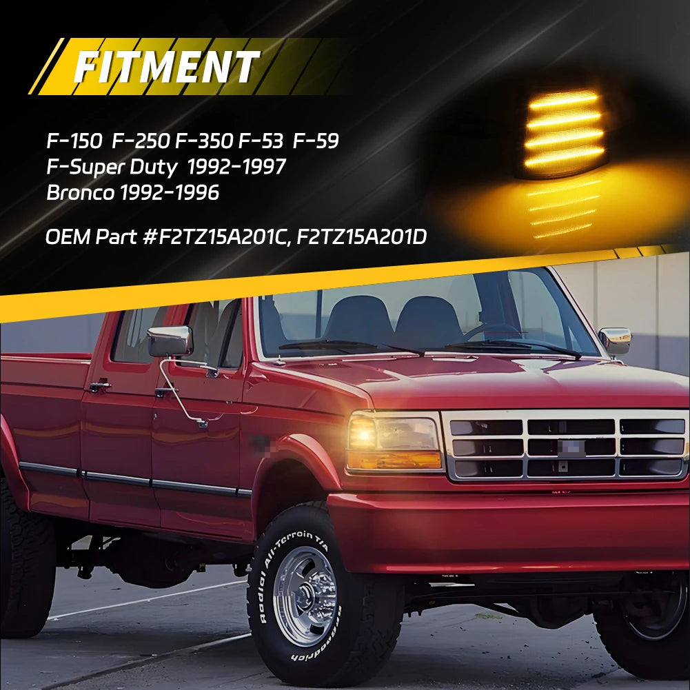 For 1992-1997 Ford Bronco F150 F250 2PCS Front Corner Side
