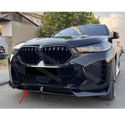 For BMW X6 G06 Lci M 3X Sport 2023 ABS Black Front Bumper Lip
