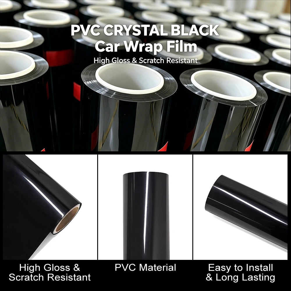 Pet Glossy Black Vinyl Wrap Film Waterproof Pvc Full
