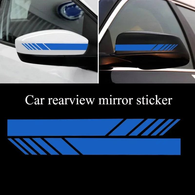 Red Tuning Pair Rearview Mirror Decor Carbon Fiber 5D