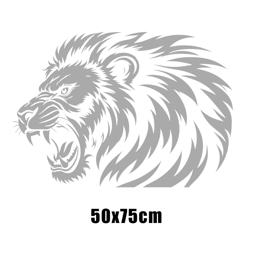 Roaring Lion Head Vinyl Window Sticker 50x75cm Waterproof Van
