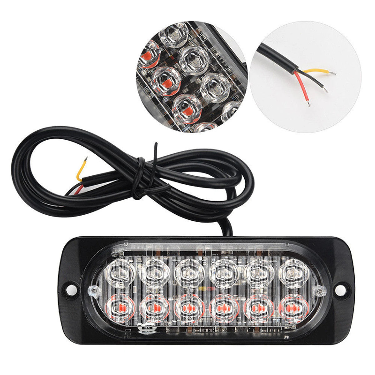 1PC 12 Strobe Amber Emergency Signal Truck Flash 36W