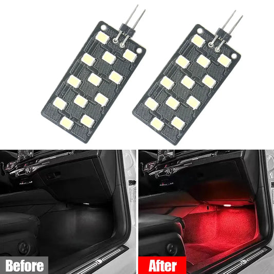 For VW Audi 2PCS 5050-smd 12 Footwell Atmosphere 12V Interior