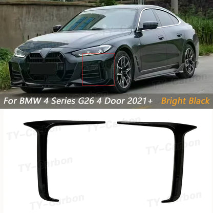 For BMW 4 Series G26 M Vten Gloss Black Front Bumper Canards