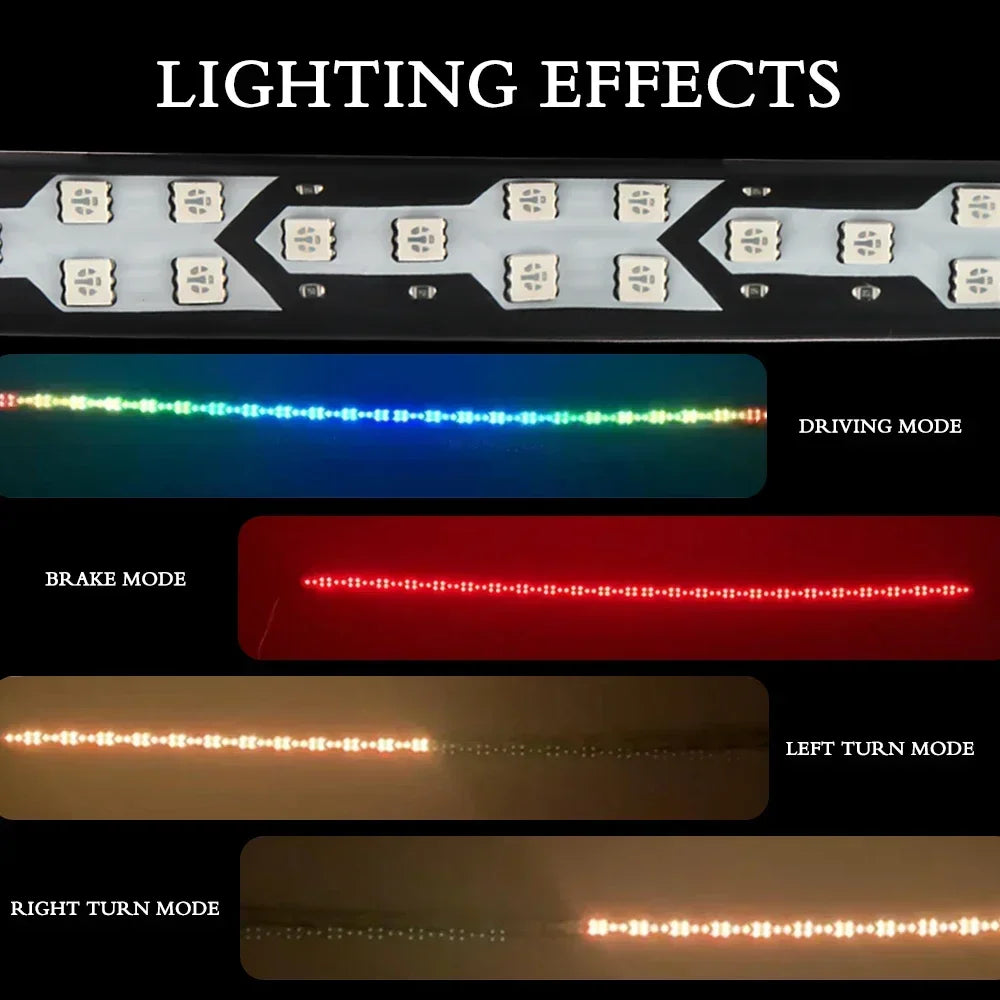 12V 24V Dynamic Colorful Turn Signal Rear 5function Flowing