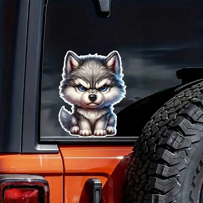 Angry Wolf Sticker Waterproof Vinyl Decal On Bumper Rear