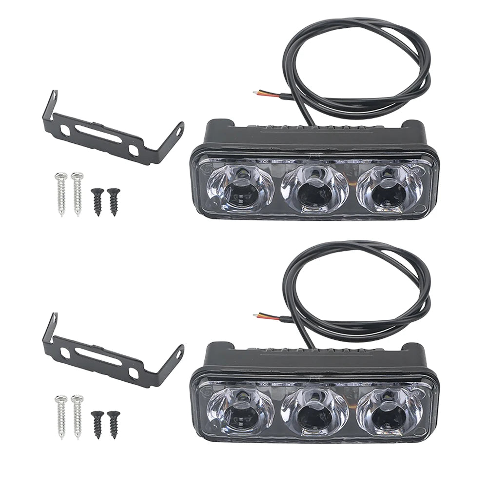 3LED Warning Waterproof Flashing 12V Headlight Super Bright SUV