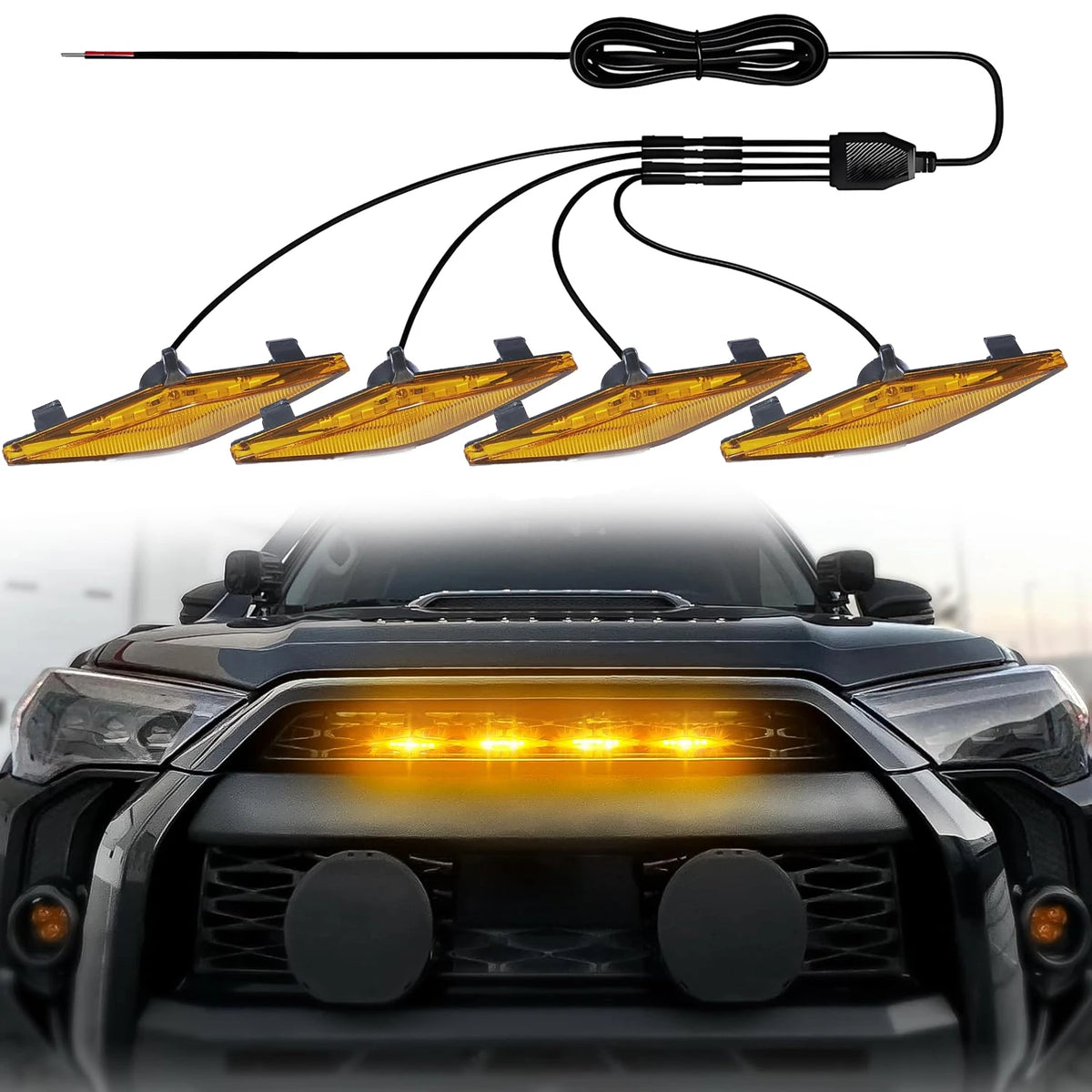 For Pickup Off-Road 6PCS Front Grille 12V Side Marker Indicator