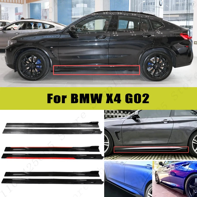For BMW X4 G02 Racing Sport Side Skirts 2.0 2.2m 86.6 ABS
