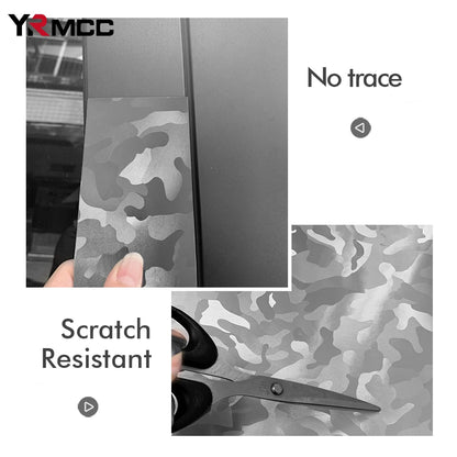 100cmx300cm Sticker Vinyl Carbon Fiber Film Ghost Gray Silver