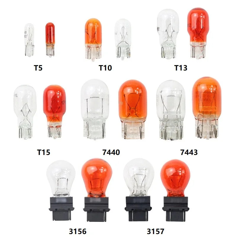 10PCS T5 T10 T13 T15 T20 7440 7443 Halogen