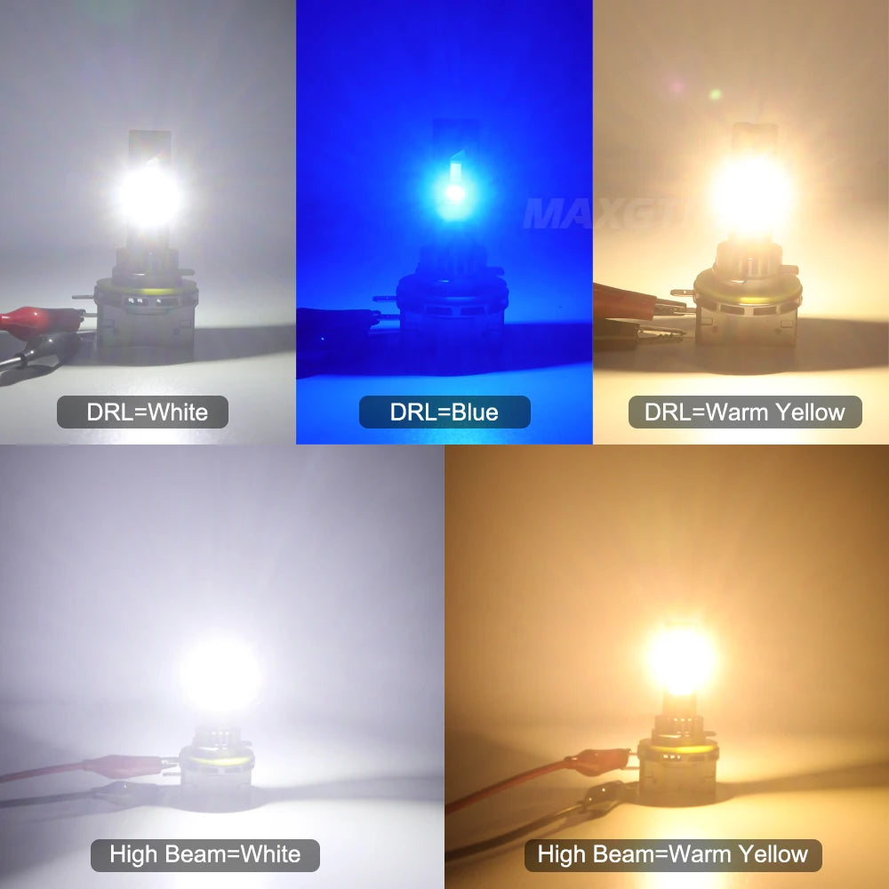 2PCS H15 Headlight Bulbs Canbus 6500K White 30000LM Beam