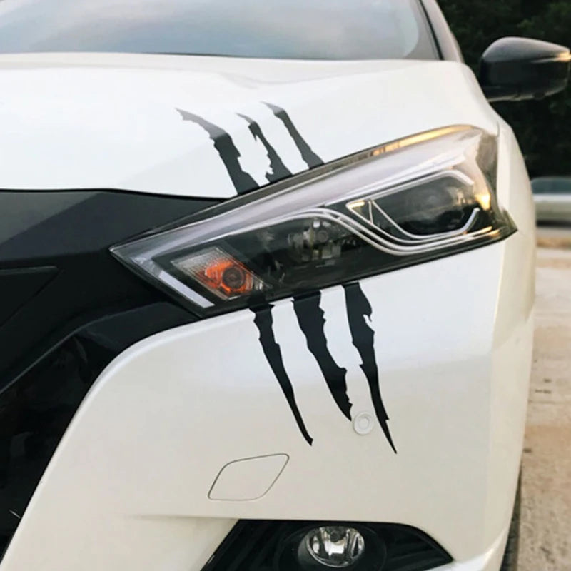 For Most 1PCS Claw Marks Headlight Decal Sticker Monster Stripes