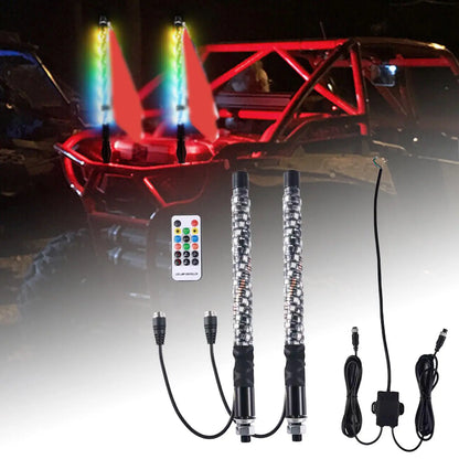 Lighted Antenna Whips Assembly Offroad Part Truck 1FT RGB