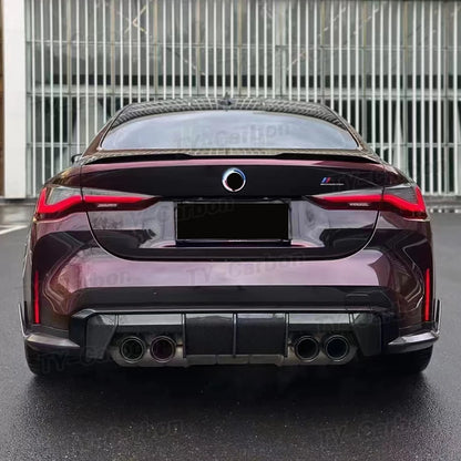 For BMW M3 M4 G80 G82 Real Carbon Fiber Rear Bumper Lip Splitter