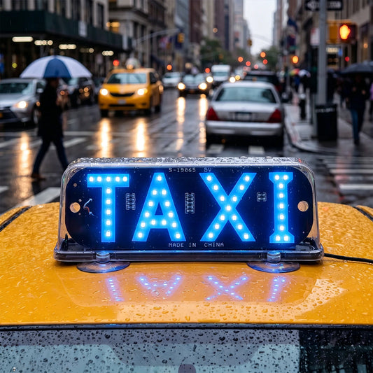 For Rideshare Driver Vibrant Taxi Sign Decor Suction Cups Cab