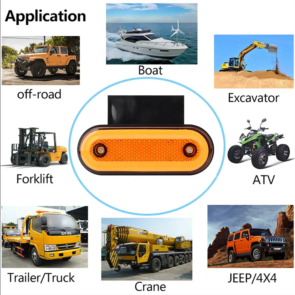 10PCS 12V 24V Truck Side Marker Trailer Van Bus