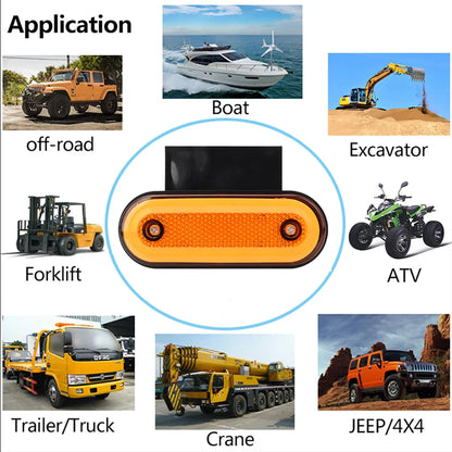 10PCS 12V 24V Truck Side Marker Trailer Van Bus