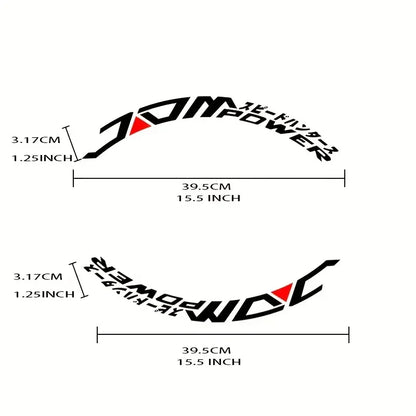 For Four Tires 8PCS Set 3D Thickened Pvc Japanese Tire Letter
