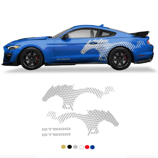For Ford Mustang GT500 Pair Creative Racing Horse Sticker Side