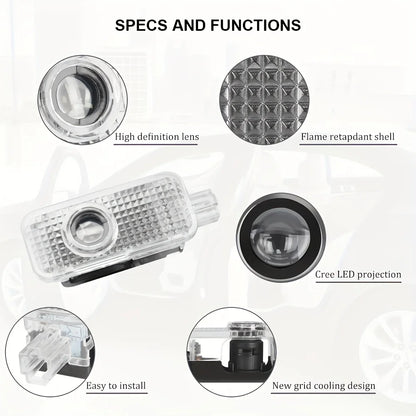 For Audi A6 A7 Q3 Q5 2PCS Set Door Courtesy Logo Projector Q7 A1