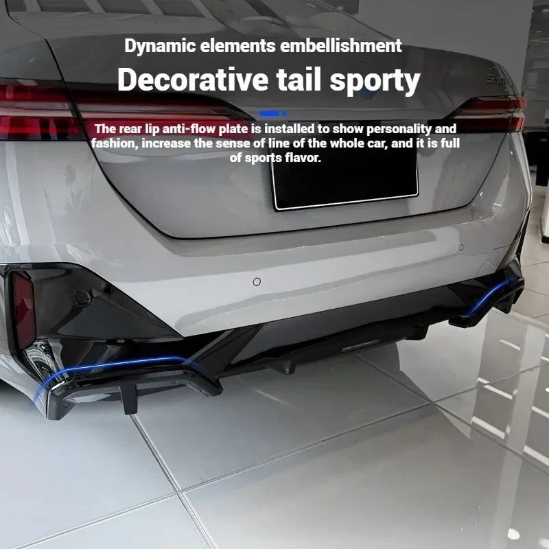 For BMW 5 Series I5 G60 Black Rear Bumper Diffuser Tail Lip Side