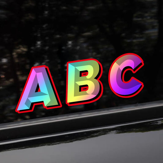 Holographic Gradient Letter Sticker Waterproof Vinyl Decal