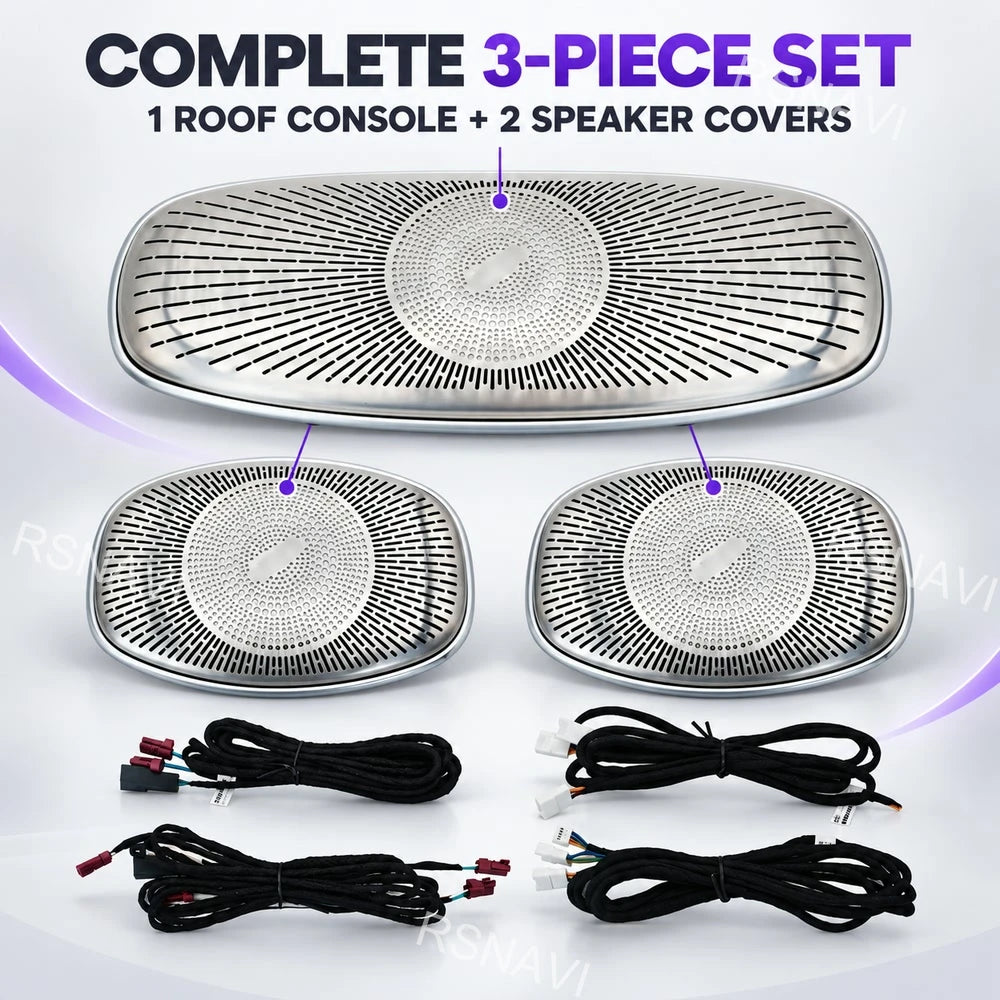 3-piece Overhead Speaker Grille Trim Set Ambient Lighting