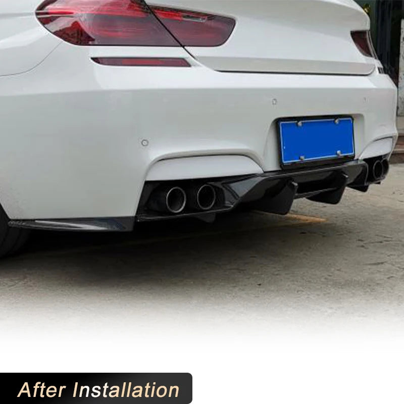 For BMW 6 Series F06 F12 Carbon Fiber Rear Bumper Diffuser Lip