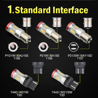 For Lada Drl P21 5W 1300LM Nao P21W py21w ba15s T20 W21 5W W5W