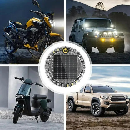 For All Vehicle Solar Round Warning Flashlight Indicator