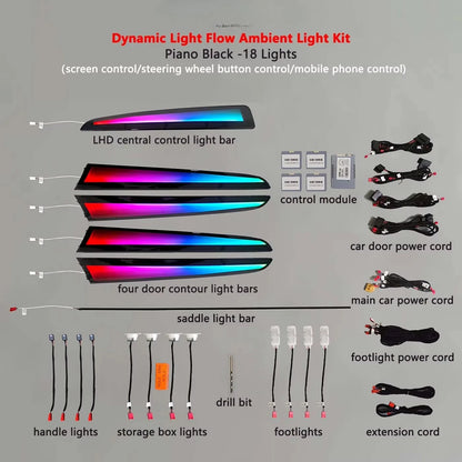 For Audi A4 B8 2009-2016 Piano 256 Colors A4 Ambient Kit Black