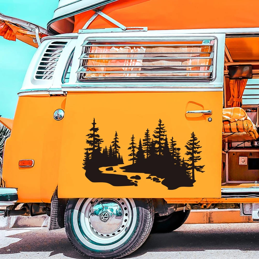 Large Original River Trees Landscape Camper Rv Sticker Decal