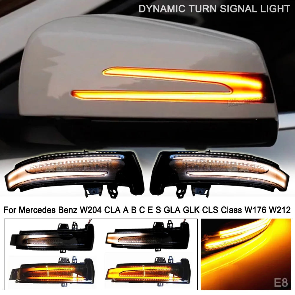For Mercedes Benz W204 Cla A 2PCS Dynamic Turn Signal Side
