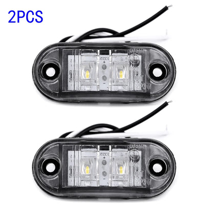 2PCS Set White Marker 12V Side Tail 24V Trailer