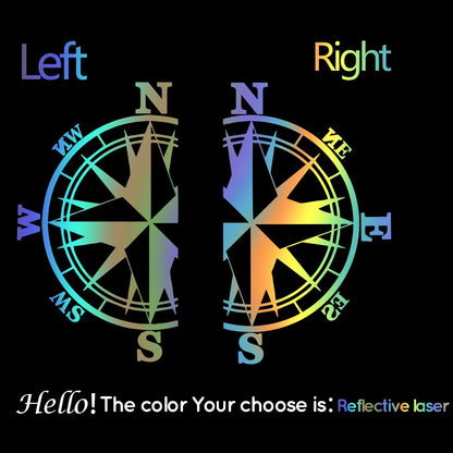 Self Adhesive Removable Giant Compass Cover Stickers Trunk A