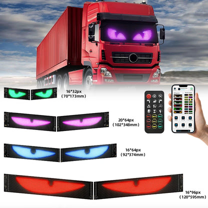 Pair Signs Windshield Dynamic Devil Eyes Flexible Display Dual